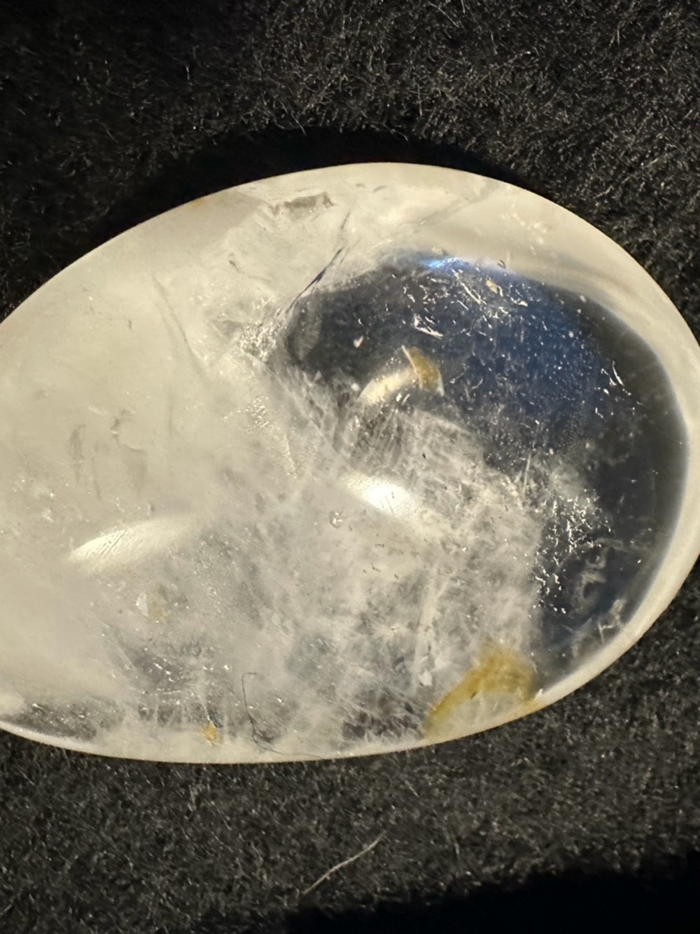 Apx. 3 inch Clear quartz Crystal Palm Stone - Smooth Gem
